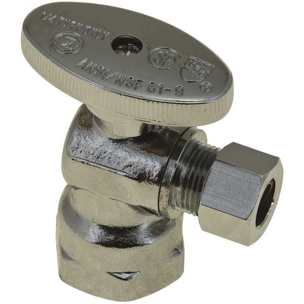 Durapro 1/2 in. IPS x 3/8 in. Quarter Turn Angle Stop, Compression, Lead Free NLT1331ARF